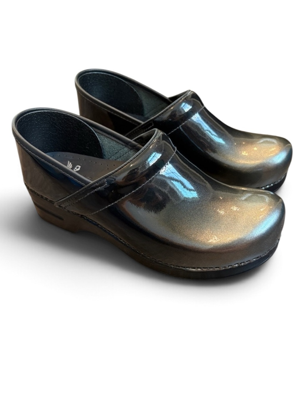 Dansko Professional Grey Ombre Patent Leather Clogs Women’s 42 (11.5) NIB READ